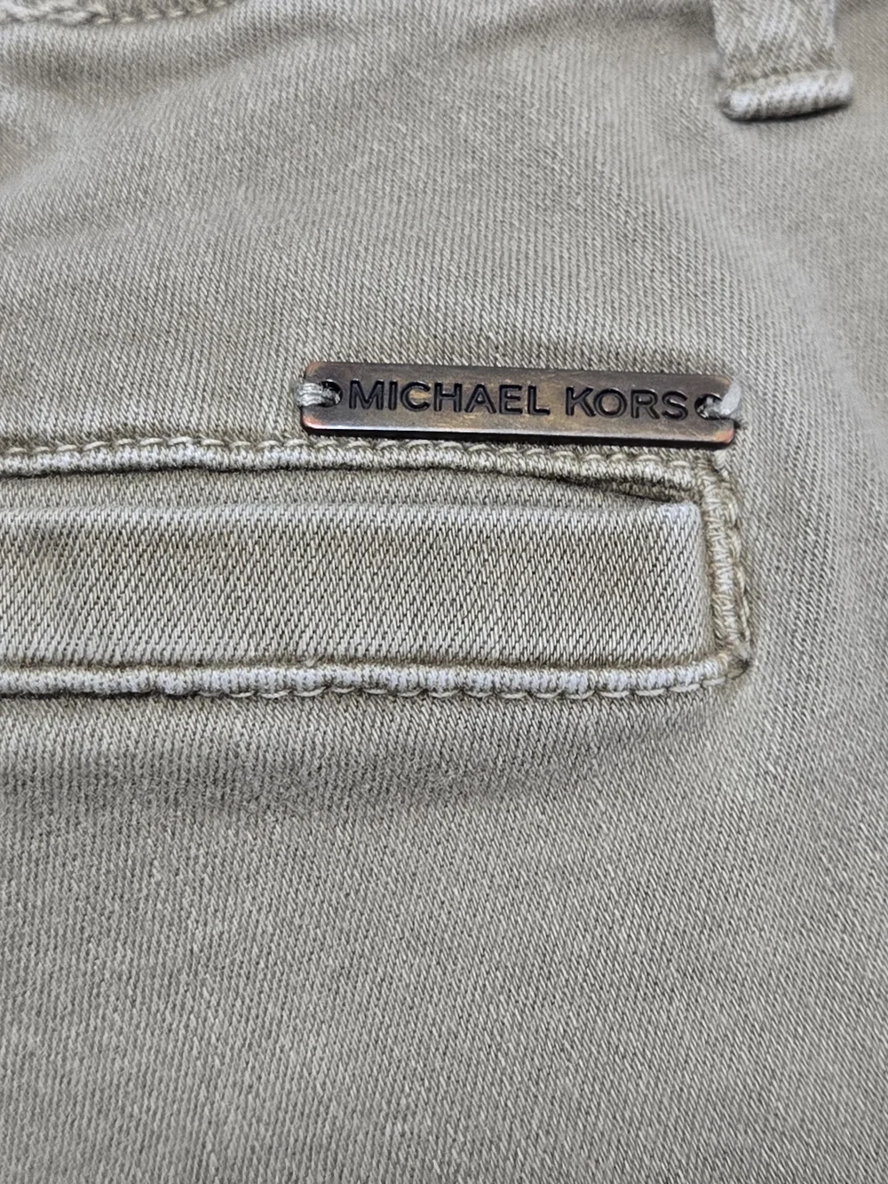 Michael Kors Cargo Jogger Pants Olive Green Zip Ankle Stretch Women's 10
